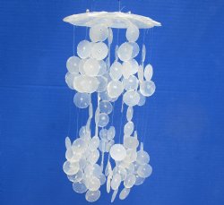 Wholesale White Capiz Shell Chime 5 inches by 10 inches - 3 pcs @ $4.80 each; 12 pcs @ $4.20 each