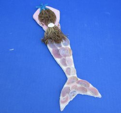 Wholesale 12 by 3-1/2 inches Seashell Wall Mermaid hanger - 4 pcs @ $2.75 each; 24 pcs @ 2.45 each