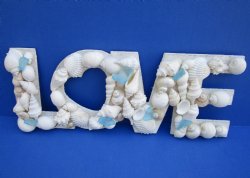 Wholesale 12 inch "Love" seashell wall plaque - 2 pcs @ $5.00 each; 18 pcs @ 4.50 each