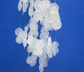 10 Inch Wholesale White Capiz Shell Chimes with 23 rows of 1 inch capiz shells - 3 pcs @ $4.80 each; 12 pcs @ $4.20 each