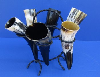 Wholesale Black Iron Stand for displaying Viking drinking horns (holds up to 6 horns) - 2 pc @ $3.50 each