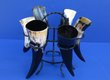 Wholesale Black Iron Stand for displaying Viking drinking horns (holds up to 6 horns) - 2 pc @ $3.50 each