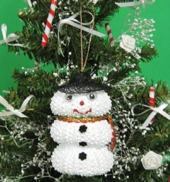 Wholesale Sea Urchin Snowman Christmas Ornament  - 5 @ $2.75 each; 30 pcs @ $2.45 each