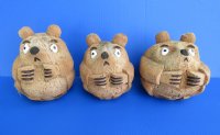 Wholesale carved coconut bears 5 inches - 25 pcs @ $3.50 each 