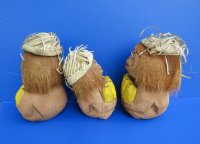 Wholesale carved and painted coconut monkey with bunch of bananas - 6 pcs @ $3.90 each