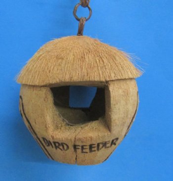 Wholesale Carved Coconut Birdhouse with Black carved birds - 24 pcs @ $2.45 each 