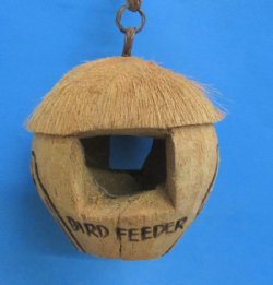 Wholesale Carved Coconut Birdhouse with Black carved birds - 24 pcs @ $2.45 each 