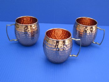 Wholesale Authentic Hammered Solid Copper Mug 4 inches - 2 pcs @ $10.50 each; 8 pcs @ $9.50 each