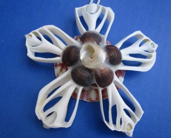 Wholesale Flower Center Cut shells ornament - 3-1/2 inches long - 10 pcs @ $1.50 each; 50 pcs @ $1.35 each