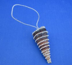 Wholesale Auger shell ornament with crystal rhinestone close chain in silver color - 12 pcs @ $1.00 each; 60 pcs @ $.90 each