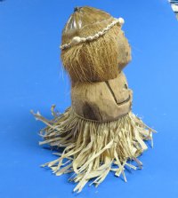 Wholesale Carved Coconut Monkeys wearing grass hula skirts and seashell head bands - Bag of 10 pcs @ $3.60 each 