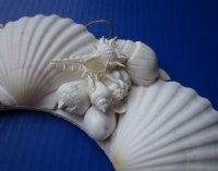 Wholesale White Seashell wreaths with Irish Deeps and Mixed White Shells 12-1/2 inch - Case of 15 pcs @ $10.35 each