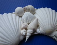 Wholesale White Seashell wreaths with Irish Deeps and Mixed White Shells 12-1/2 inch - 2 pcs @ $11.50 each