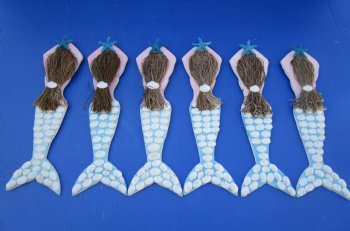 Wholesale 12 by 3-1/2 inches Seashell Wall Mermaid hanger - 6 pcs @ $3.75 each; 