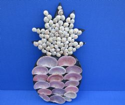 Wholesale 8 x 4 inches Seashell Wall Pineapple plaque with hanger - 4 pcs @ $2.75 each; 24 pcs @ 2.45 each