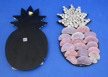 Wholesale 8 x 4 inches Seashell Wall Pineapple plaque with hanger - 4 pcs @ $2.75 each; 24 pcs @ 2.45 each