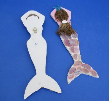 Wholesale 12 by 3-1/2 inches Seashell Wall Mermaid hanger - 4 pcs @ $2.75 each; 24 pcs @ 2.45 each