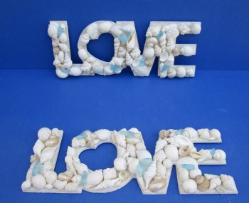 Wholesale 12 inch "Love" seashell wall plaque - 2 pcs @ $5.00 each; 18 pcs @ 4.50 each